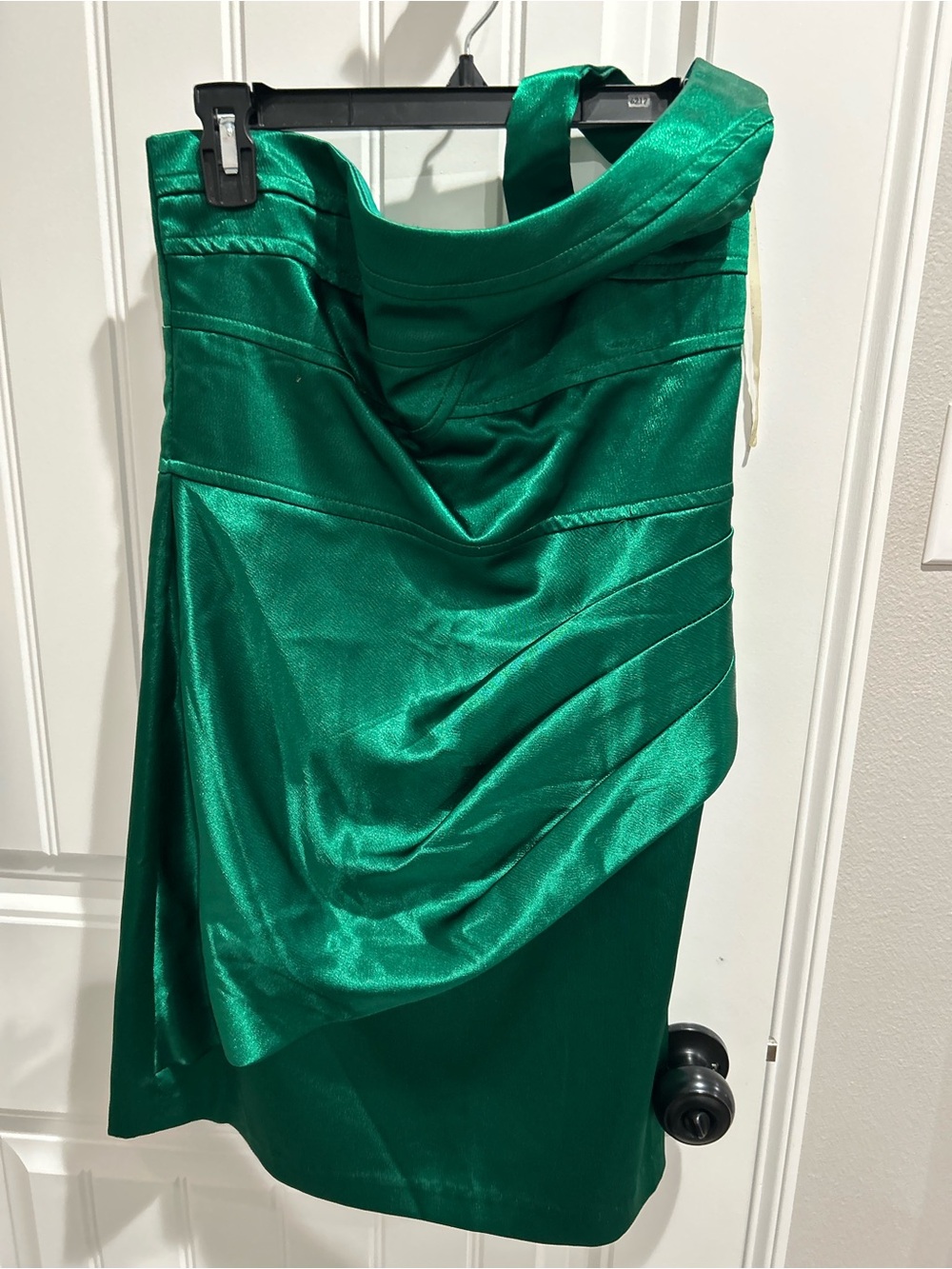 Teeze Me Emerald One-Shoulder Satin Cocktail Dress